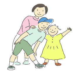 こどもたちが手を振るイラスト