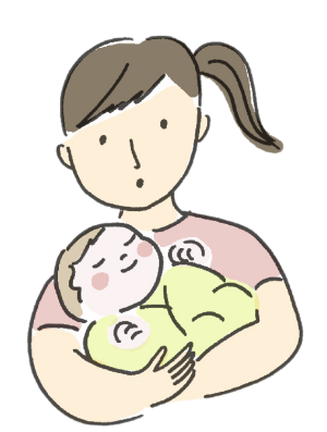 困る親子のイラスト