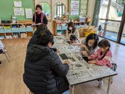 チョークアートの様子