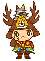 哀しみのポーズをとり、涙を拭うような表情をみせている大多喜町のキャラクターおたっきーのイラスト