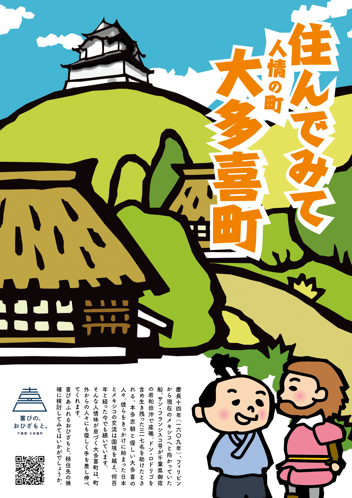 住んでみて人情の町大多喜町と書かれたポスター