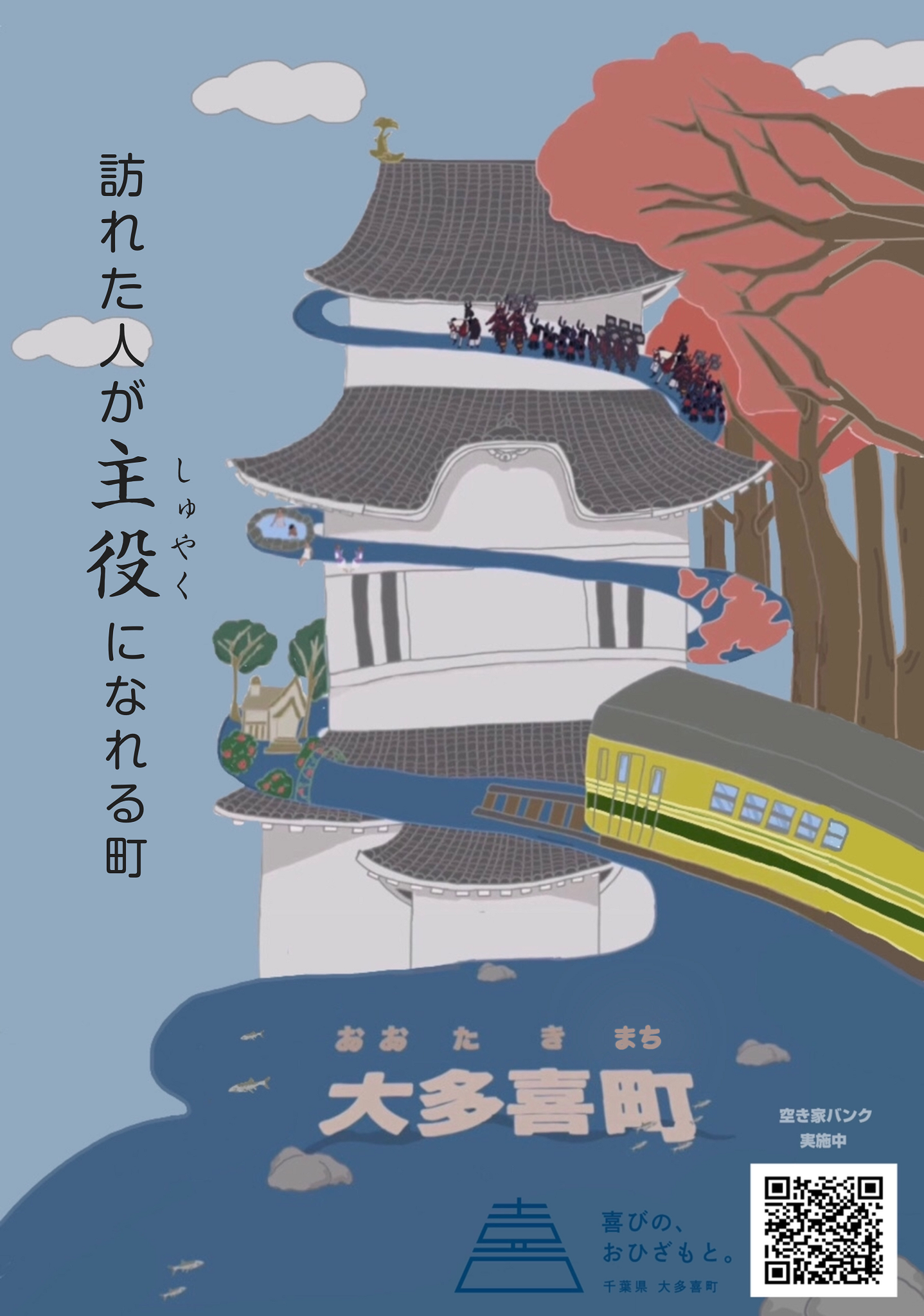 訪れた人が主役になれる町と書かれたポスター