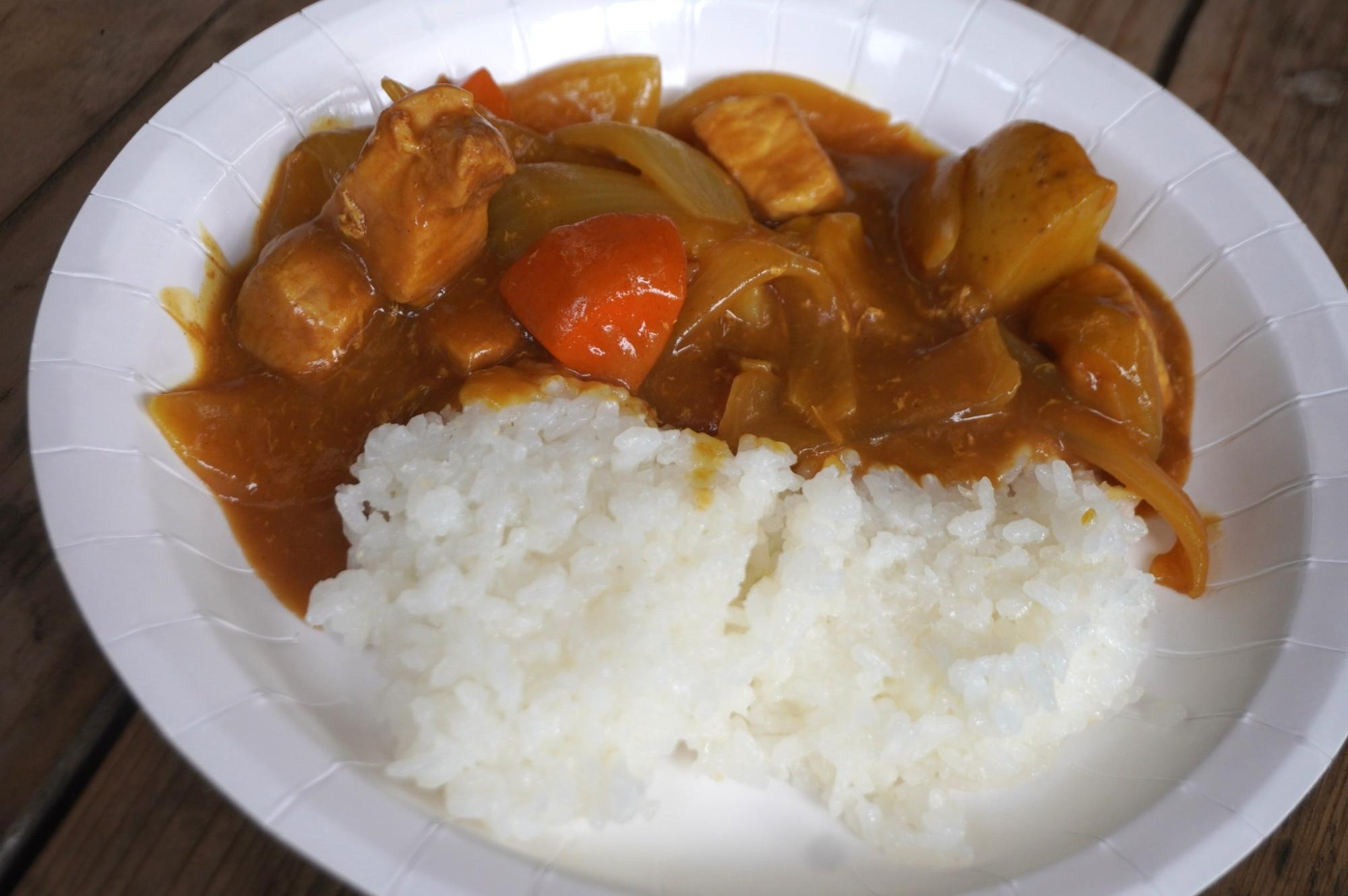 できあがったカレー＆ライス